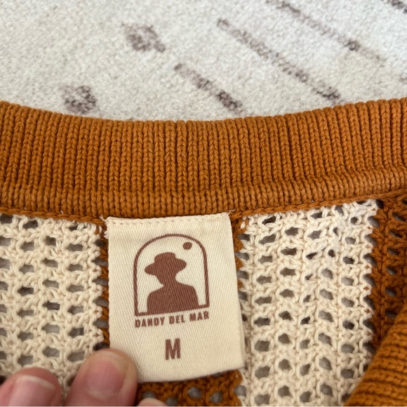 THE DOMINICA CROCHET SHIRT - BURNT SIENNA STRIPE - Picture 6 of 7